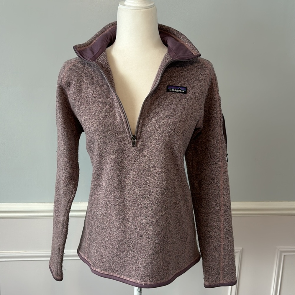 BETTER SWEATER 1/4 ZIP FLEECE PULLOVER Stormy Mauve Size Medium - Picture 3 of 13